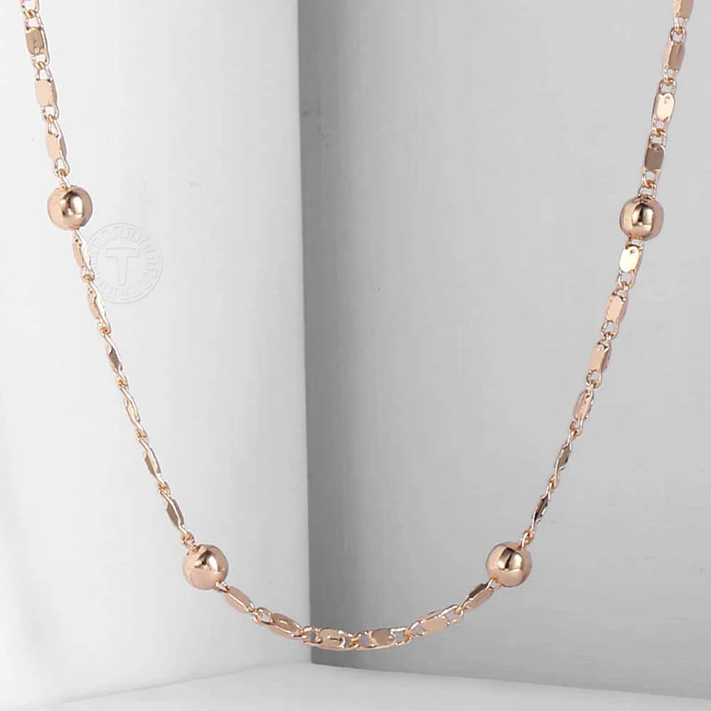 Gold necklace for women with delicate ball design