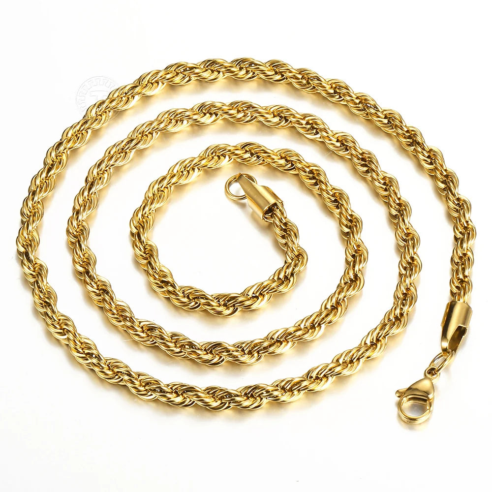 Men's necklace in gold and silver