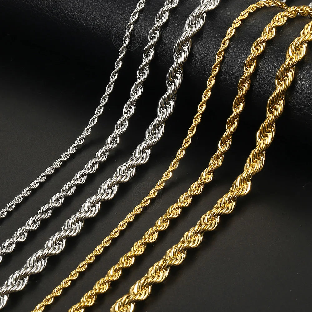 Men's necklace in gold and silver