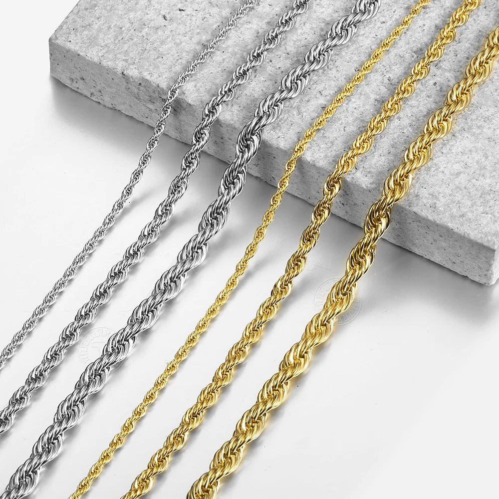 Men's necklace in gold and silver