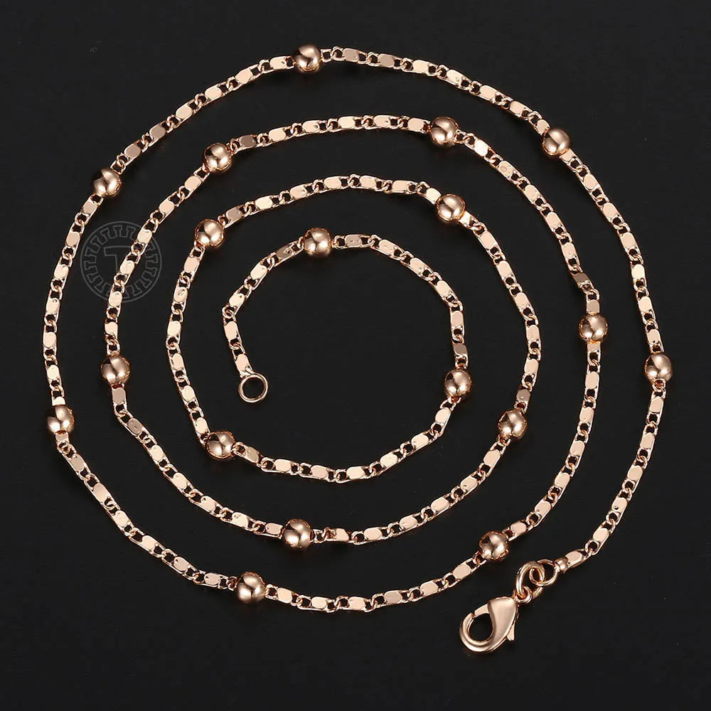 Gold necklace for women with delicate ball design