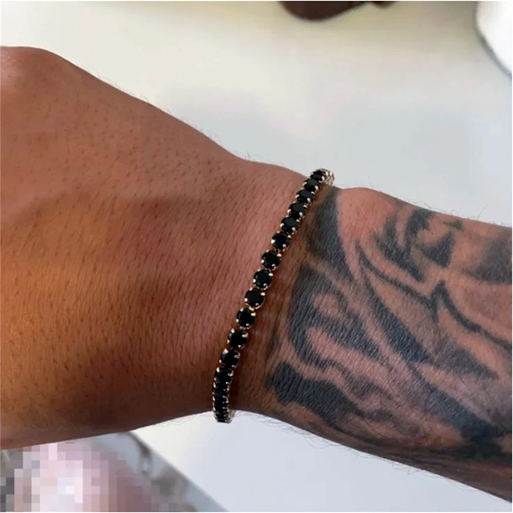 Men's bracelet gold black silver