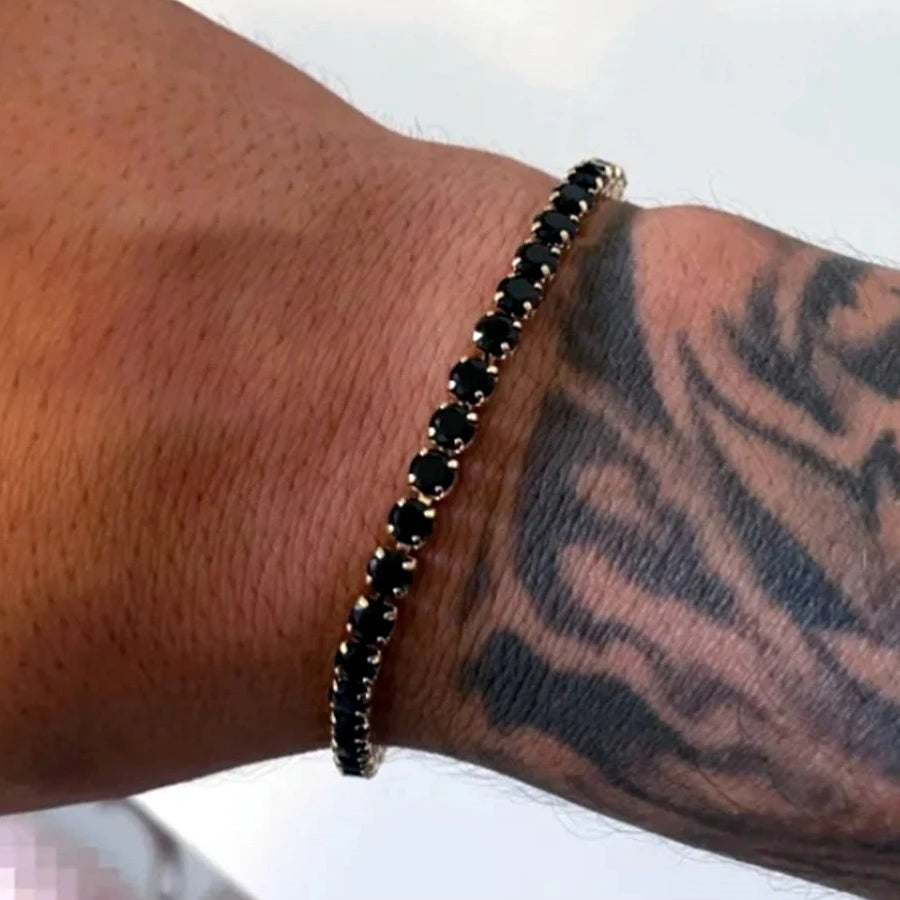 Men's bracelet gold black silver