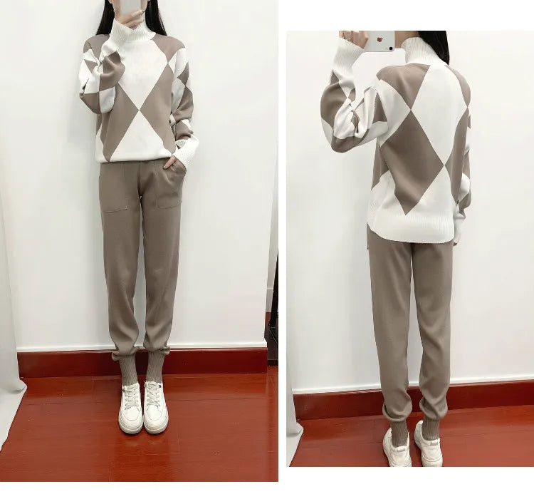 Lala Geometric knitted suit