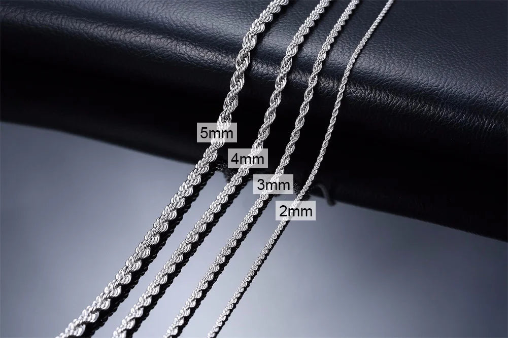 Ropes Long Necklace Stainless Steel Minimalist