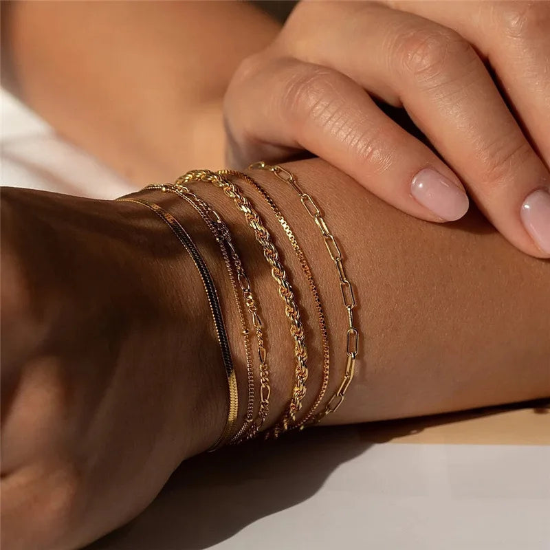 Women's bracelets in gold and silver colors in a variety of styles